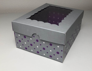 Dárková krabička stříbrno-stříbrná průhledný kryt